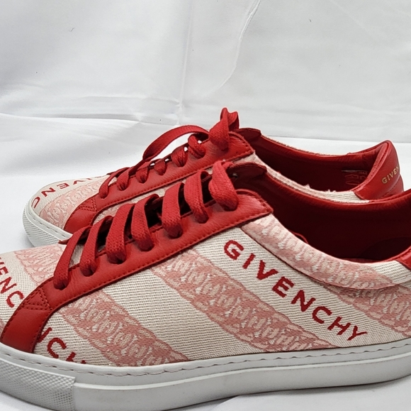 Authenticated Red/Pink Givenchy Leather Printed Sneakers Size 9/39 - Picture 9 of 12